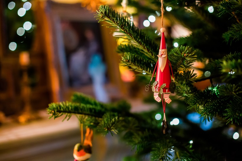 点击大图看下一张：装饰美丽的圣诞树图片