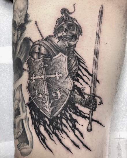 点击大图看下一张：暗黑幽灵骑士纹身图案9张