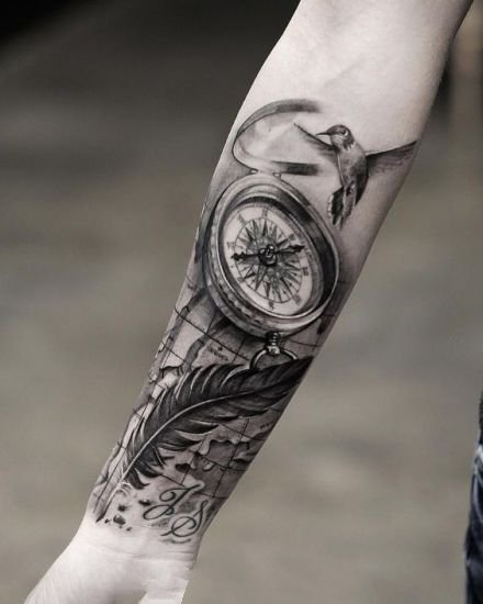 点击大图看下一张：9张帅气的欧美写实手臂纹身图案
