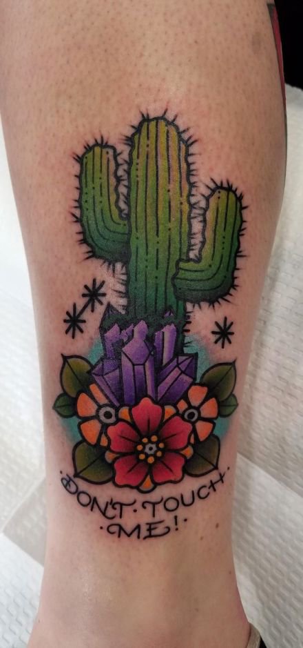 点击大图看下一张：沙漠之花仙人掌的纹身图案9张