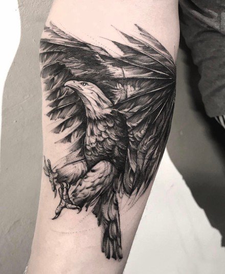 点击大图看下一张：9张老鹰主题的鹰纹身图案作品