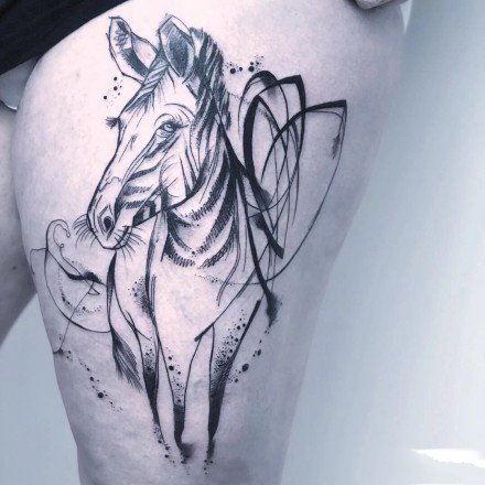 点击大图看下一张：关于马的一组马纹身图案欣赏