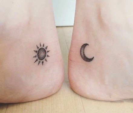 点击大图看下一张：16组情侣恋人成对的好看小清新纹身欣赏