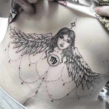 点击大图看下一张：适合十二星座的处女座纹身图片欣赏