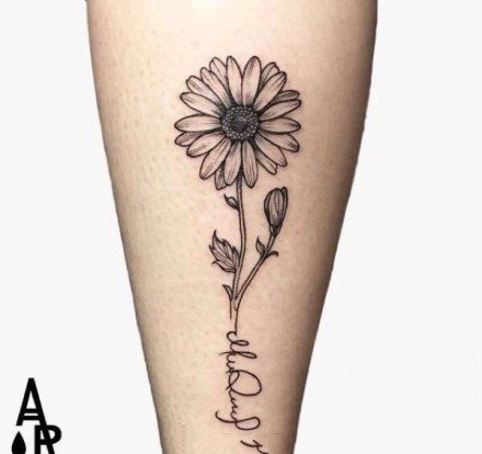 点击大图看下一张：好看的一组向日葵花朵纹身图片