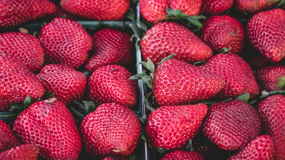 点击大图看下一张：一组红红的香甜可口的草莓图片欣赏