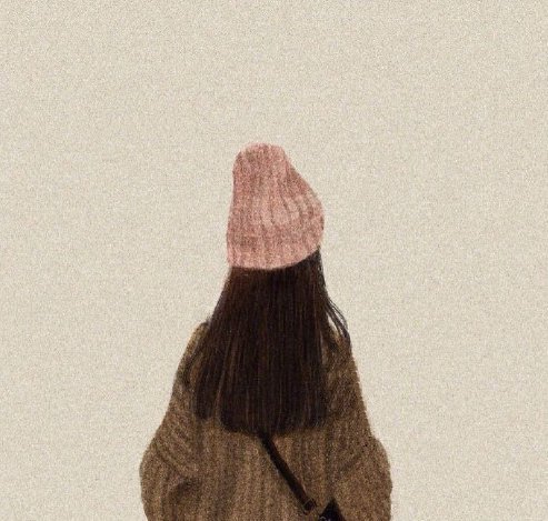 点击大图看下一张：插画家 ottokim 笔下的女孩背影系列头像图片