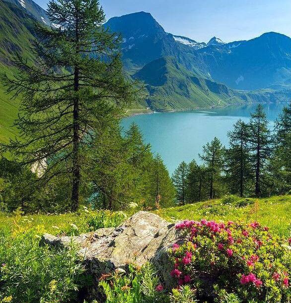 点击大图看下一张：瑞士境内阿尔卑斯山之seealplsee湖，如诗如画