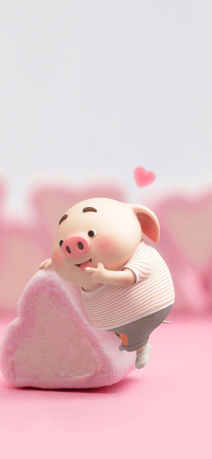 点击大图看下一张：一组超可爱的卡通小猪猪壁纸图片