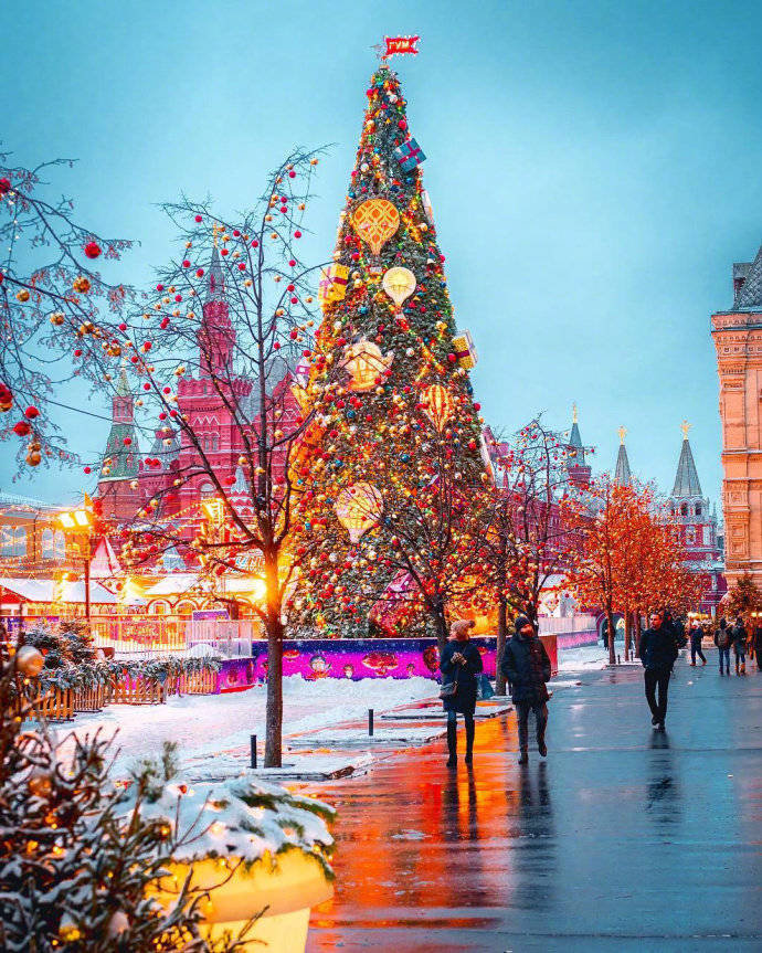 点击大图看下一张：一组冬季的莫斯科红场美景图片欣赏