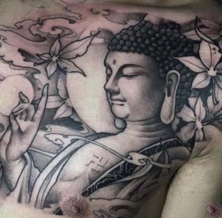 点击大图看下一张：庄重的一组如来佛祖纹身图案作品