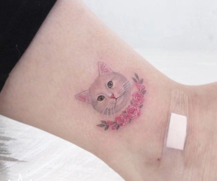 点击大图看下一张：很可爱的一组萌宠小猫咪的纹身图片