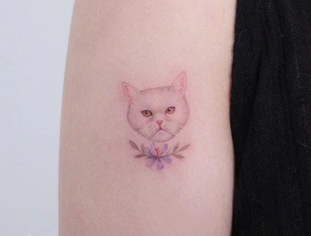 点击大图看下一张：很可爱的一组萌宠小猫咪的纹身图片