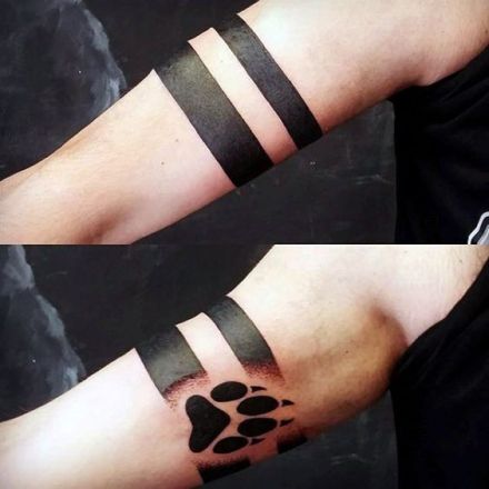 点击大图看下一张：漂亮的一组黑色臂环纹身图案