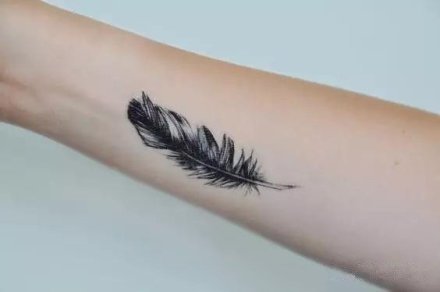 点击大图看下一张：飘逸轻灵的一组羽毛纹身作品图片