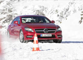冬日雪地中的奔驰汽车图片欣赏