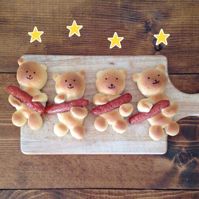 点击大图看下一张：一组超级可爱的小熊可爱面包