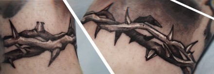 点击大图看下一张：荆棘主题的一组带刺小纹身图片
