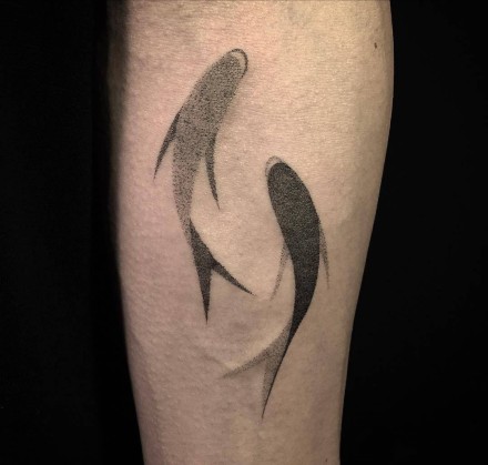 点击大图看下一张：小清新的一组双鱼纹身图片欣赏