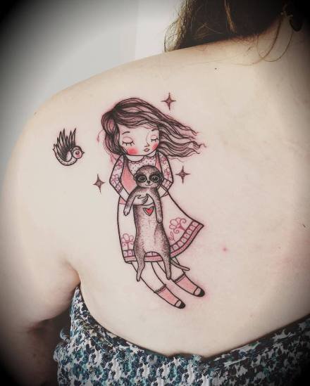 点击大图看下一张：超可爱的9张卡通小女孩纹身图案
