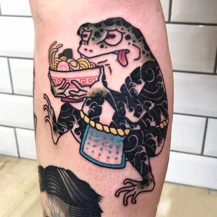 点击大图看下一张：9张日式传统青蛙的纹身图片作品
