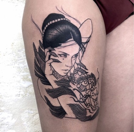 点击大图看下一张：日本舞姬女郎的纹身图片作品9张
