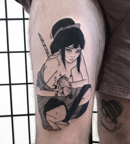 点击大图看下一张：日本舞姬女郎的纹身图片作品9张