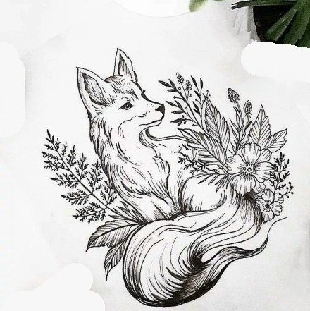 点击大图看下一张：20组可爱的小狐狸纹身图片