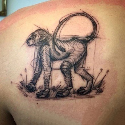 点击大图看下一张：个性的一组猴子纹身图片
