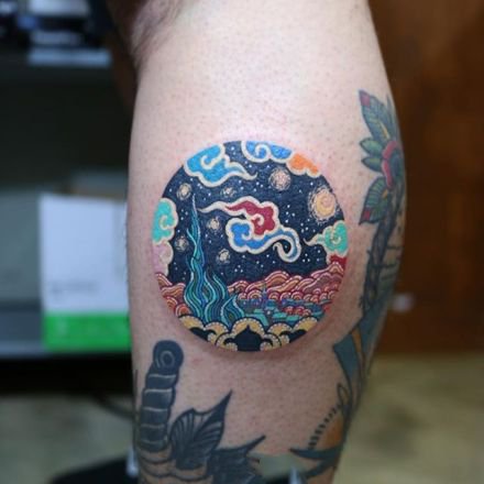点击大图看下一张：来自韩国的一组圆形里的创意小纹身