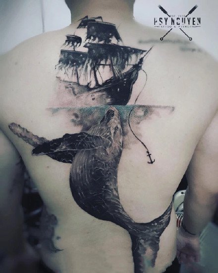 点击大图看下一张：18张很漂亮的鲸鱼纹身作品图片