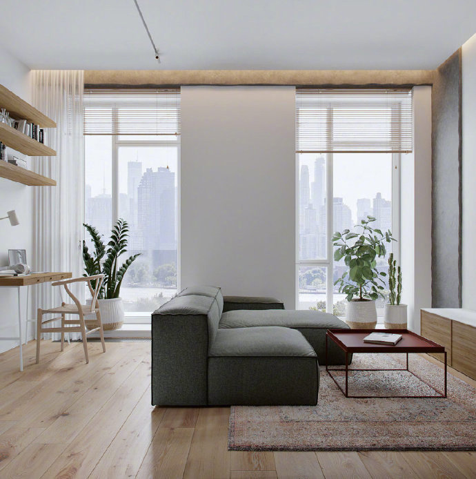 点击大图看下一张：60平米紧凑小公寓装修设计效果图欣赏
