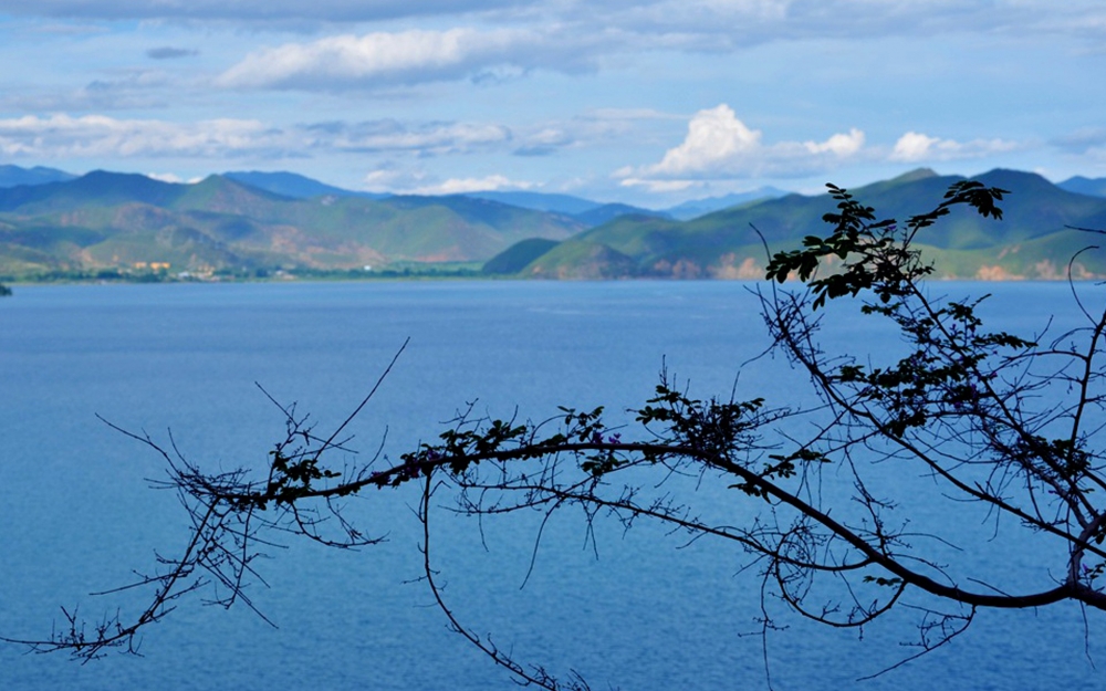 点击大图看下一张：一组清新美丽的泸沽湖自然风景图片