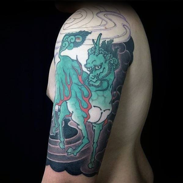 点击大图看下一张：纹身麒麟   9组祥瑞之兆的麒麟纹身图案