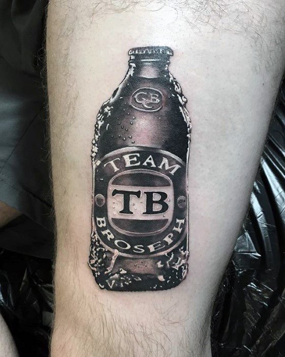 点击大图看下一张：啤酒纹身图案   多款清爽的啤酒系列纹身图案