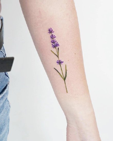 点击大图看下一张：18组清新的小花草女神专属纹身图