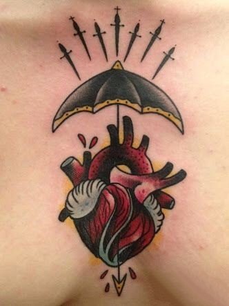 点击大图看下一张：心脏主题的9张纹身图案作品