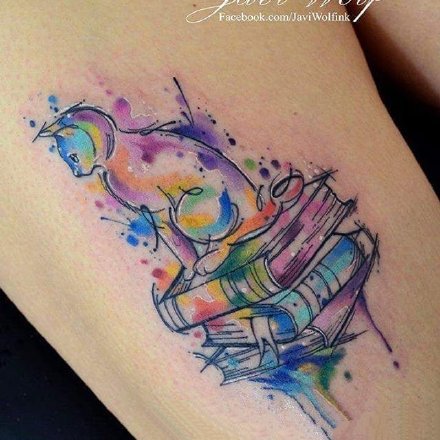 点击大图看下一张:水彩风格的小清新纹身图片18张