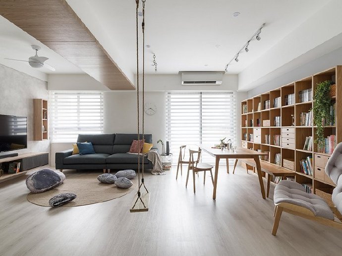 点击大图看下一张：MUJI风日式住宅，趣味与实用兼具的空间