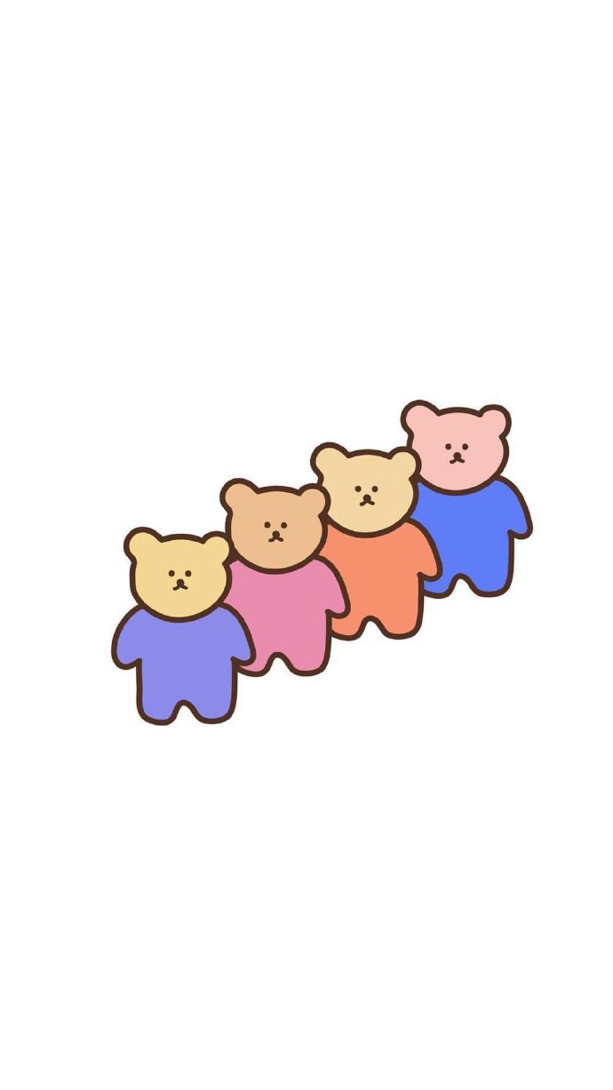 点击大图看下一张：一组超级可爱小熊的卡通壁纸欣赏