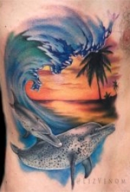 浪花纹身图片 9款波澜壮阔的海浪纹身图案