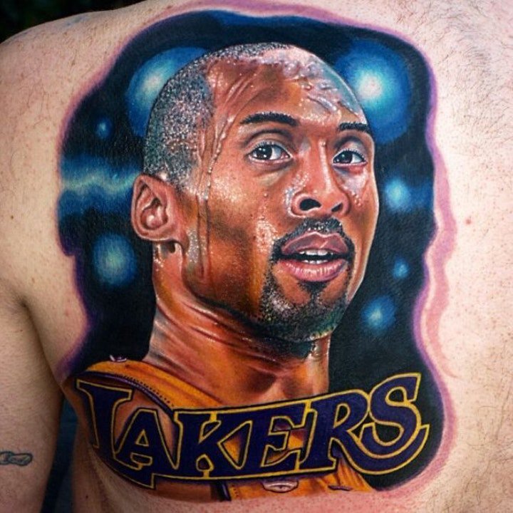 点击大图看下一张：nba球星纹身图案   执着而又优秀的NBA球星科比纹身图案
