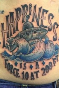 创意纹身图片  多款潜伏在水底的潜艇纹身图案