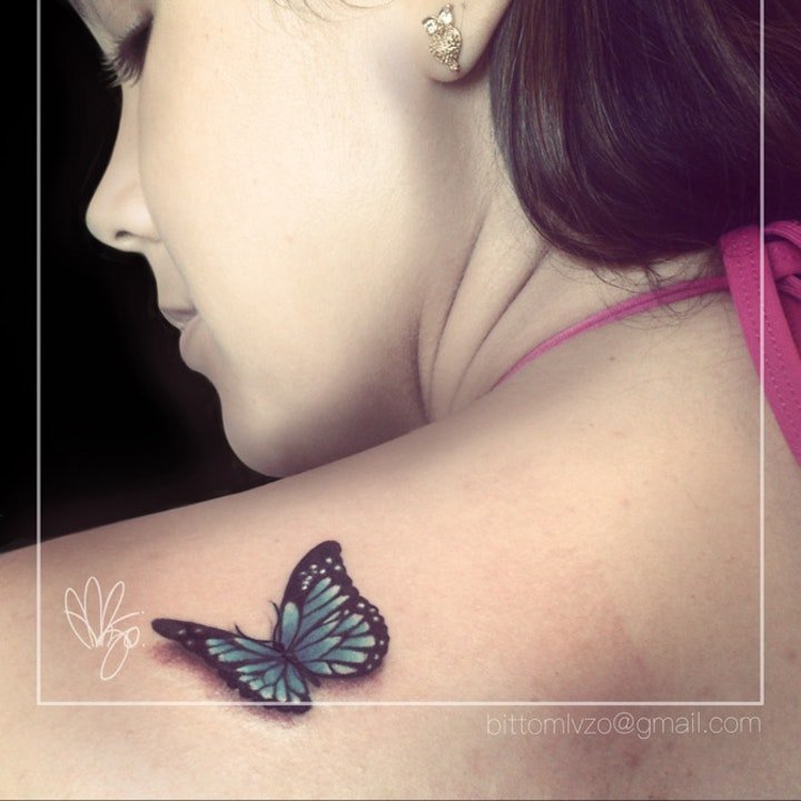 点击大图看下一张：蝴蝶纹身图案 多款翩翩起舞不同风格的蝴蝶纹身图案