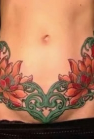 女性腹部的性感私处纹身图案欣赏