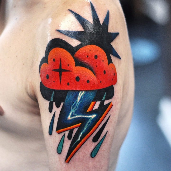 点击大图看下一张：纹身闪电图案   9张个性非凡的创意闪电主题纹身图案