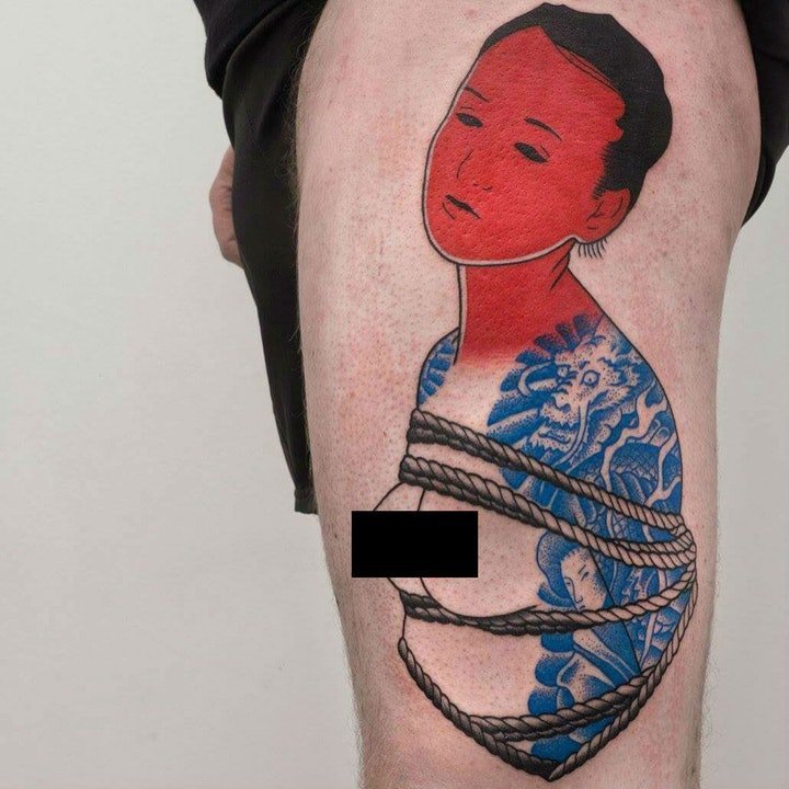 点击大图看下一张：新传统人物纹身   9张个性十足的新式传统人物纹身图案