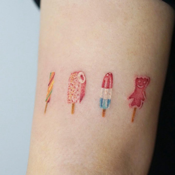 点击大图看下一张：食物纹身 十分小清新的一组食物纹身图案