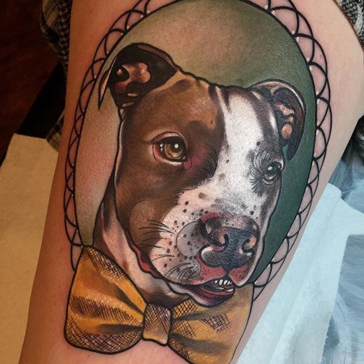 点击大图看下一张：动物纹身图案 创意各种风格的狗等动物纹身图案