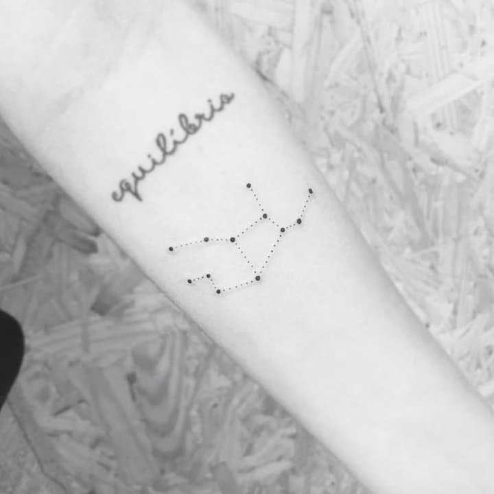 点击大图看下一张：星座简笔画纹身图案 多款简约纹身黑色的星座图形纹身图案
